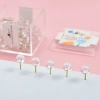 Cross-border best-selling creative transparent silver Earth nail, kindergarten message board, cork nail box, plastic round head picture nail Specification image